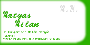 matyas milan business card